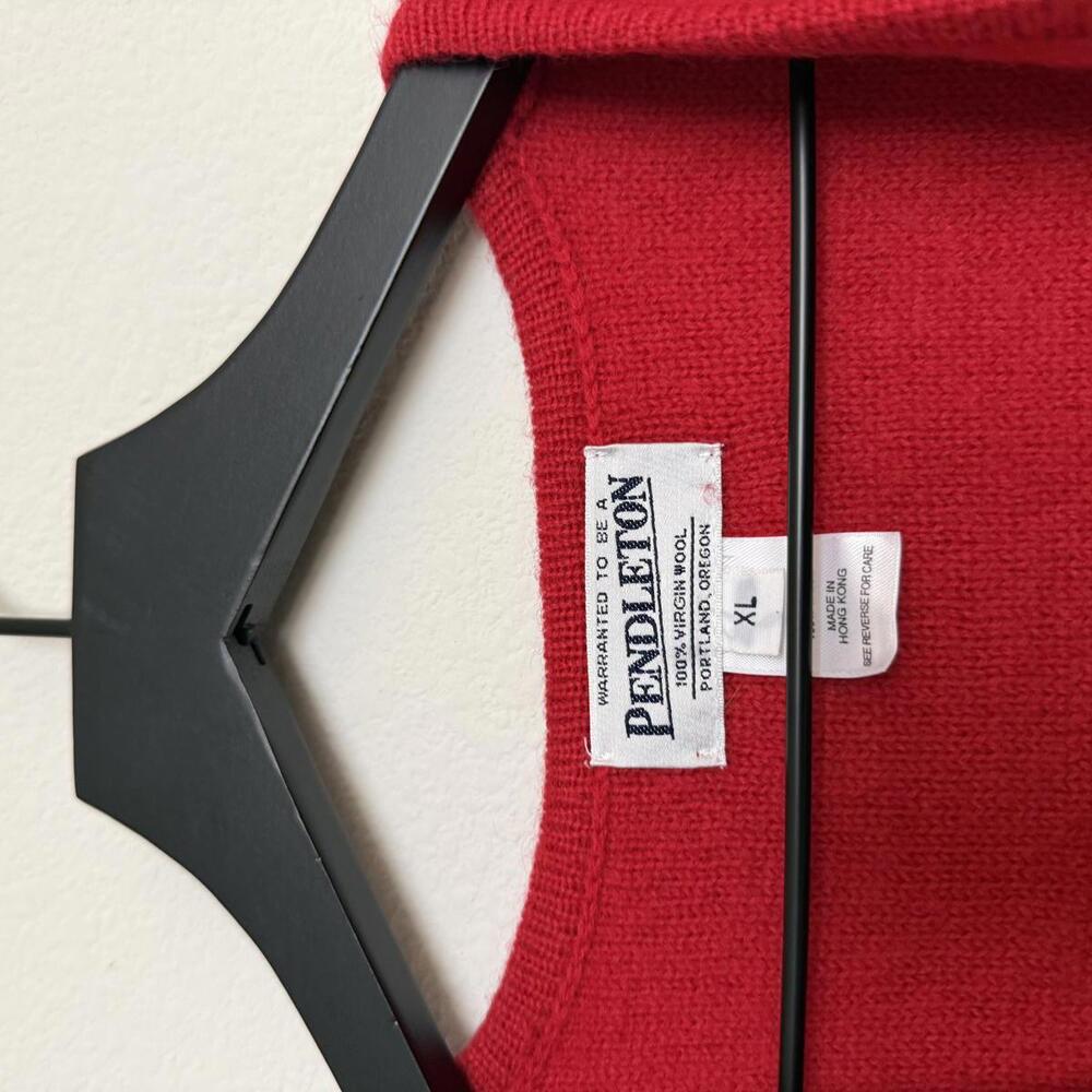 Pendleton Red Diamond Pattern Wool Vest - image 4